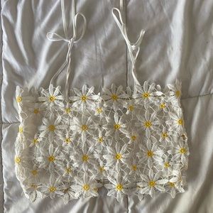 daisy bow tie crop top